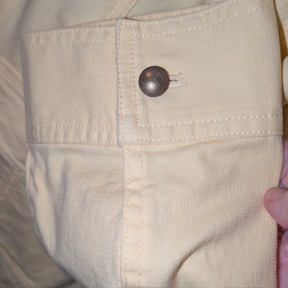 Ruby Rd. Light Yellow Jacket with Floral Collar - image 3